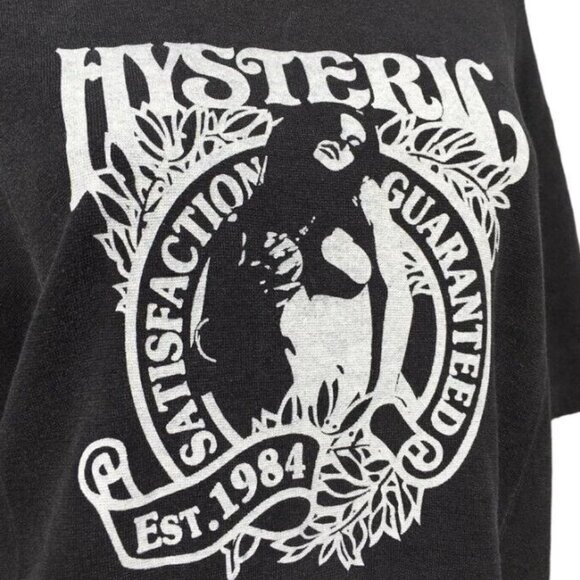 HYSTERIC GLAMOUR Short Bat Sleeve Cotton Logo Graphic Tee Shirt Black Size M L - Picture 6 of 12